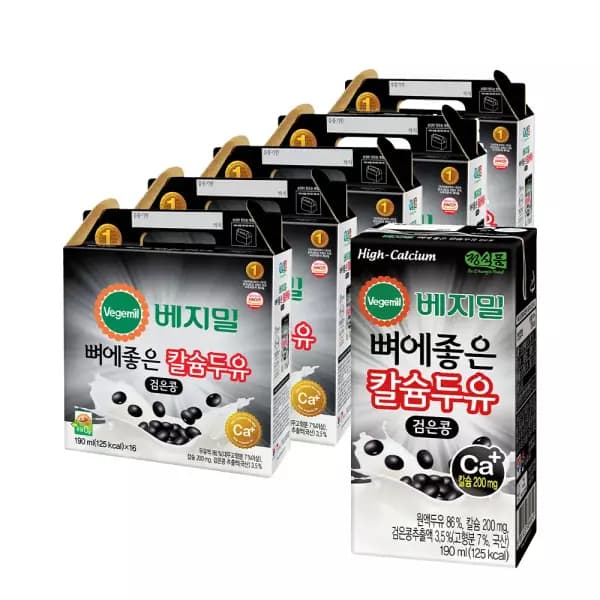 베지밀 뼈에좋은 칼슘 검은콩 두유 190ml 80팩 33,160원