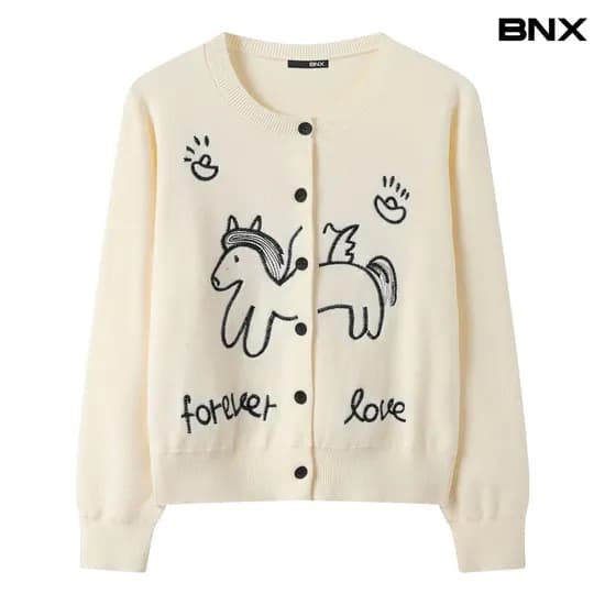드로잉 유니콘 자수 니트 가디건 17,970원 무배
