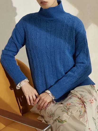 루시앙 소프트 웜 케이블 터틀넥 니트 쿠폰 12% 적용시 8712원