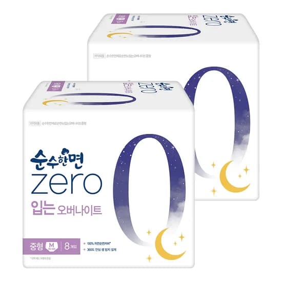 깨끗한나라 순수한면 제로 입는 오버나이트 중형 16p 9,900원