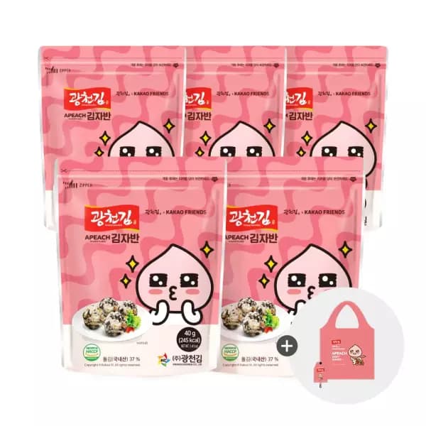 어피치김자반 40g 5봉+장바구니 랜덤증정 7480원