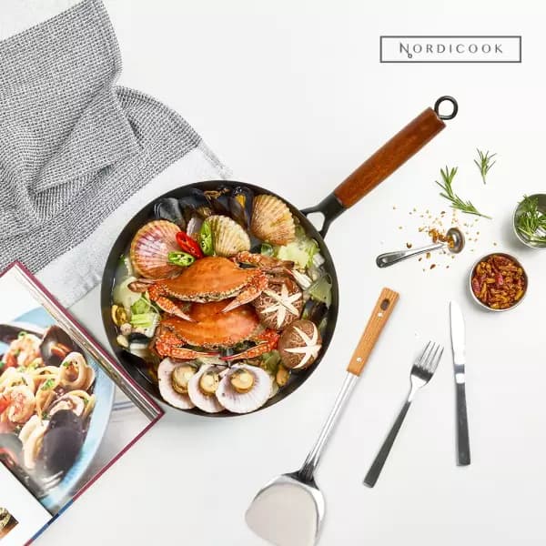 노르디쿡 IH 무쇠팬 28cm+뒤집개 13,900원