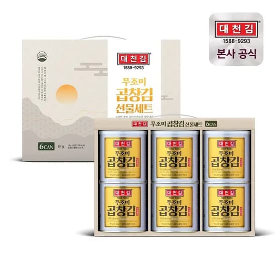 대천김 무조미 곱창캔김 14g 6캔 21,550원