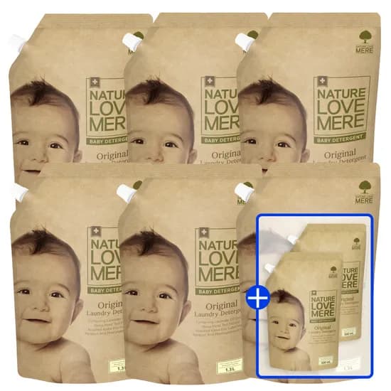 네이쳐러브메레 세탁세제 리필 1300ml 6팩+세제 리필 500ml 2팩 21,076원 무배