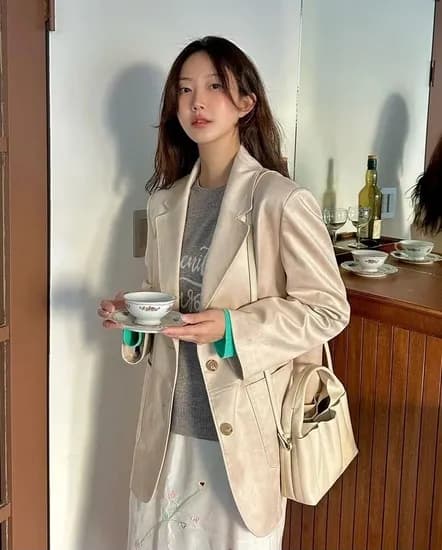 플라스틱아일랜드 스웨이드 오버핏 싱글자켓 118,800원