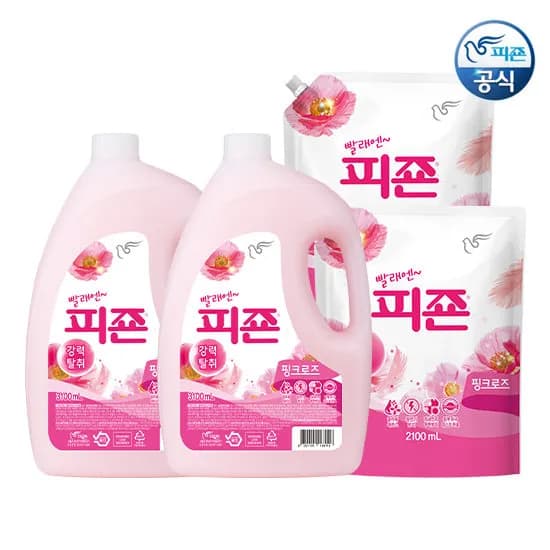 피죤 섬유유연제 총 10.4L 11,900원 (본품2개+리필2개) 초초핫딜가!!!
