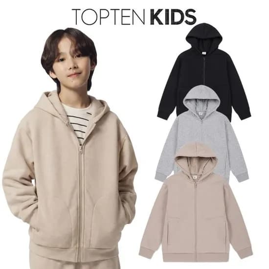 탑텐키즈 베이직 보아본딩 후드집업 8,890원 3장이상무배