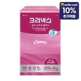 크리넥스 실크소프트 미용티슈 250매 6입 10,900원