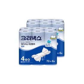 크리넥스 빨아쓰는 위생행주 블루 72매 6롤X2팩 /19,210원