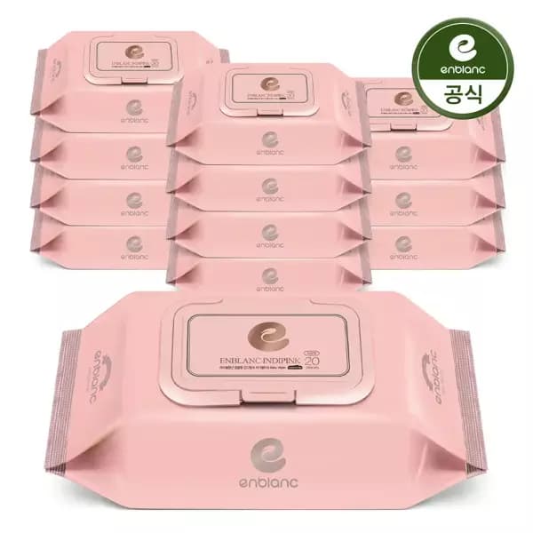 앙블랑 물티슈 63평량 세이프 인디핑크 휴대캡형 20매X12팩6,900원 타임딜