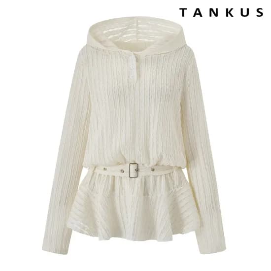 소프트 자가드 믹스 벨티드 후드 가디건 15,930원 무배