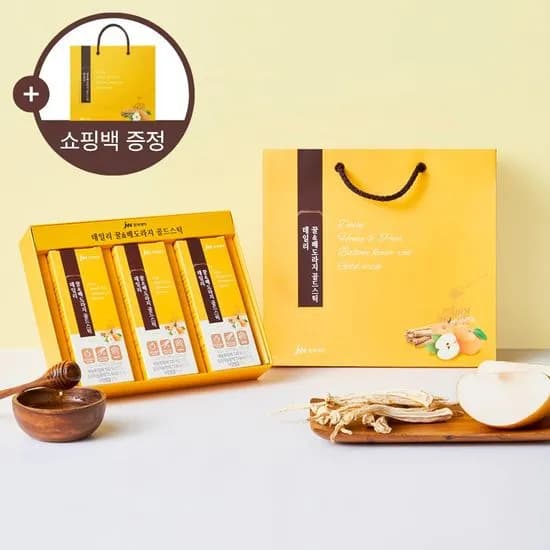 JW중외제약 꿀&배도라지 골드스틱 30포x1박스+쇼핑백 19,900원