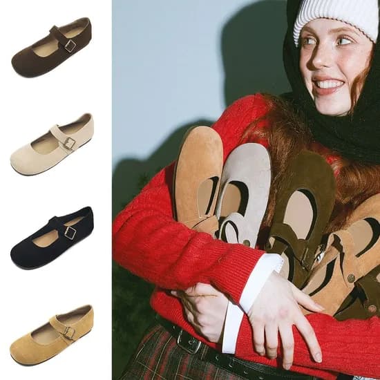 스퍼 소가죽 스웨이드 메리제인 플랫슈즈 1.5cm 22,270원