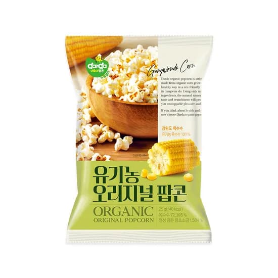 다르다 유기농 오리지널 팝콘 25g 12개 9,900원 무배
