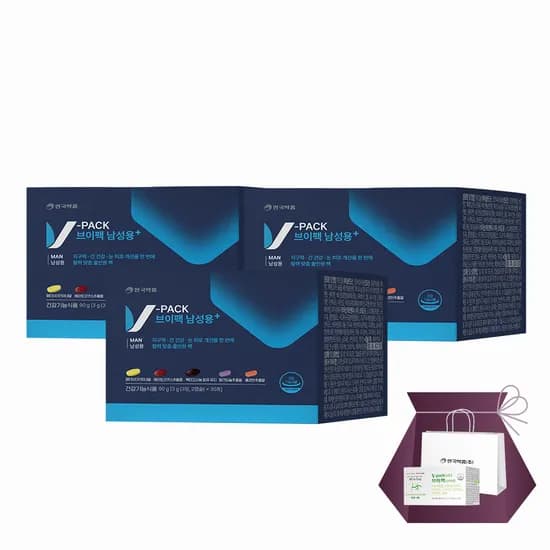 브이팩 남성용 올인원 종합 멀티비타민 옥타코사놀 안국약품 30포 90g 3개