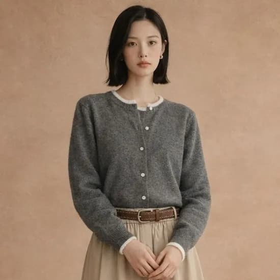 티뷰 반팔 울니트 가디건세트