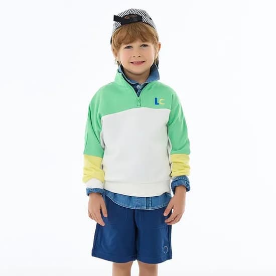 래핑차일드 로고자수 반집업 맨투맨