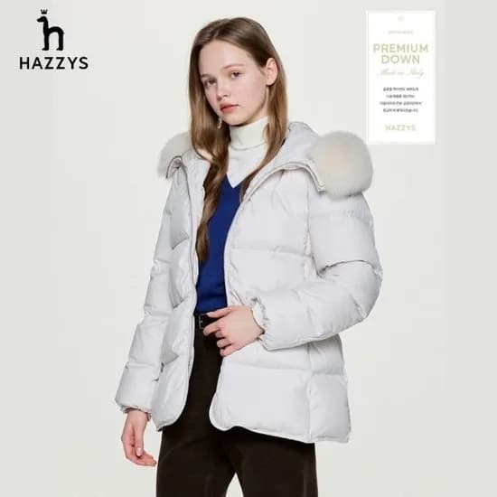 헤지스 레이디스 탈착카라구스다운 패딩