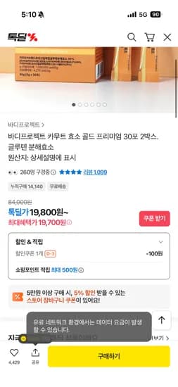 바디프로젝트 카무트 효소 2박스