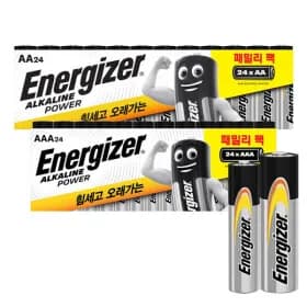 에너자이저 알카라인 패밀리팩 건전지 AA 24입 및 AAA 24입 총 48개