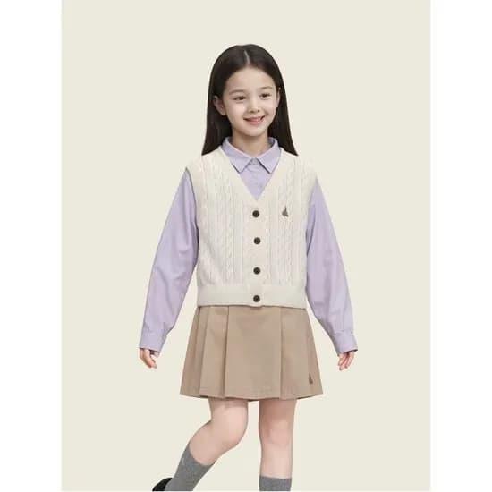 빈폴키즈 꽈배기 오픈형조끼