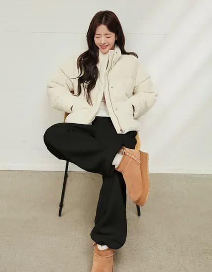 후리스 재질 와이드 팬츠 2way