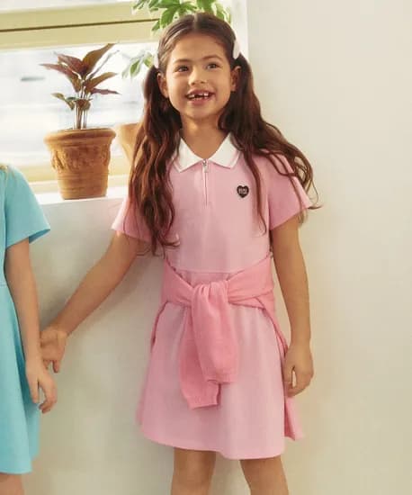 베네통키즈 집업 피케 원피스