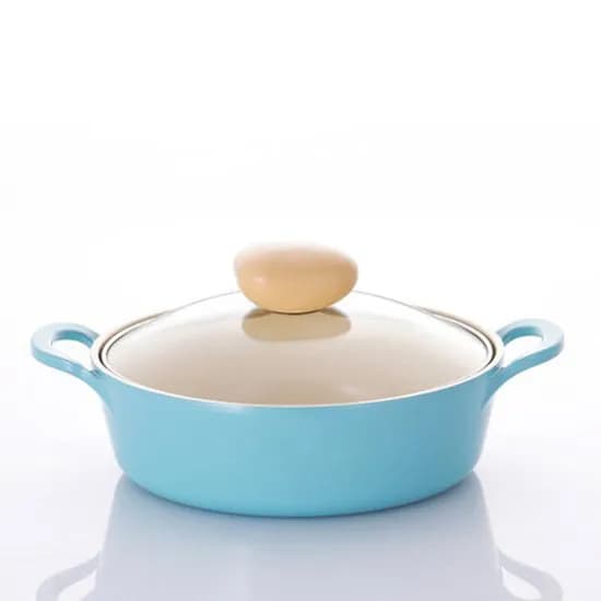 네오플램 레트로 유리뚜껑 전골냄비 22cm (민트) 18900원(유배)