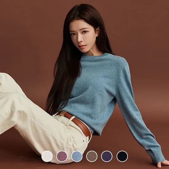 지오다노 크루넥 긴팔  캐시 소재 니트스웨터 (19,000원/무배)