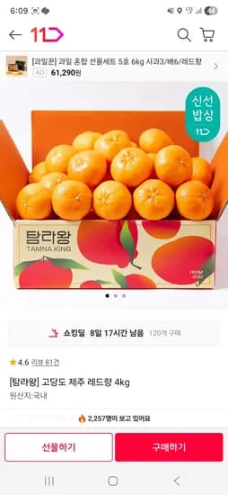 고당도 제주 레드향 4kg 12,910원