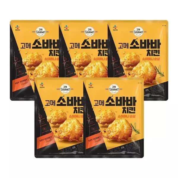 고메 소바바치킨 소이허니 순살 375g, 5개 18,410원