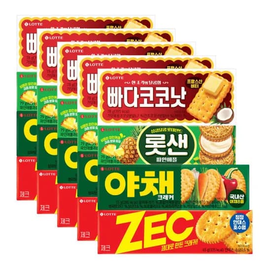 롯데제과 롯데 비스킷 4종 총 5세트 무배 13,590원