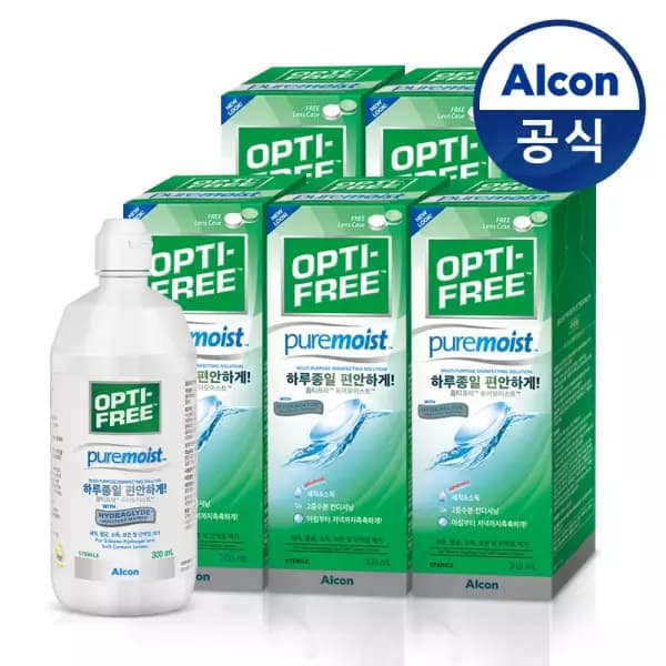 장바1만+티맴+카카오페이 옵티프리 퓨어모이스트 300ml 5개 19100