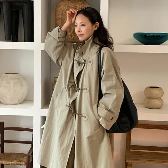 제너럴아이디어 토글 싱글 트렌치 코트 110,000원