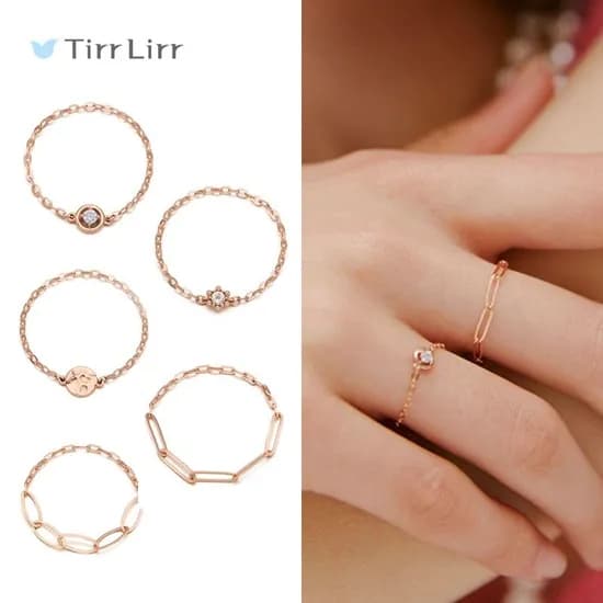티르리르 14K 핑크골드 체인반지 1+1 101,870원