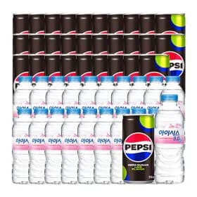 펩시 제로라임 210ml 30캔+ 아이시스 300ml 20펫 13,900원