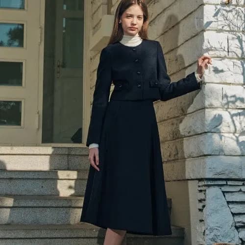 제로스트릿 여성 솔리드 트위드자켓+스커트 세트 83,477원 무배