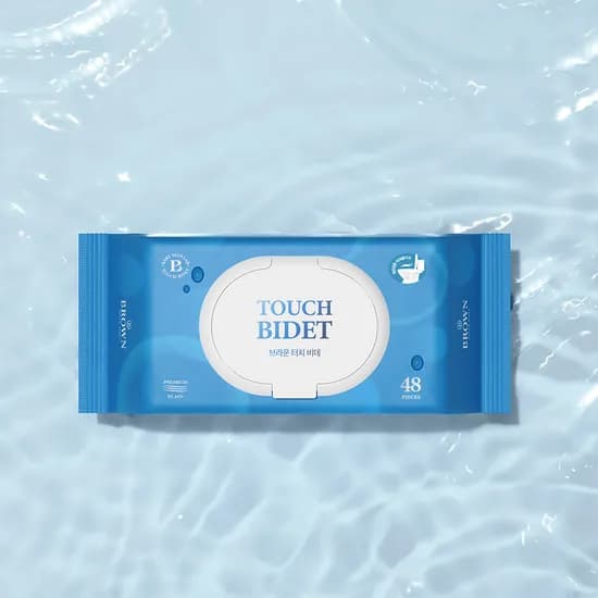 네이버 브라운비데물티슈 터치비데 화장실용 저자극물티슈 휴대캡 48매 5팩 ×2세트  10,900원