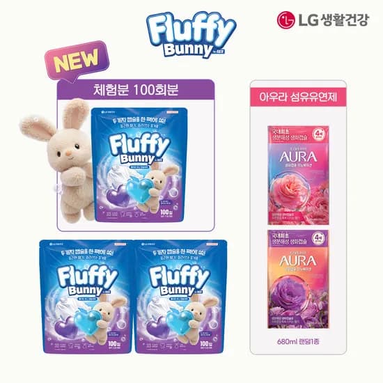 플러피버니 캡슐세제 코튼향&화이트머스크향 총 300개+증정 49,900원