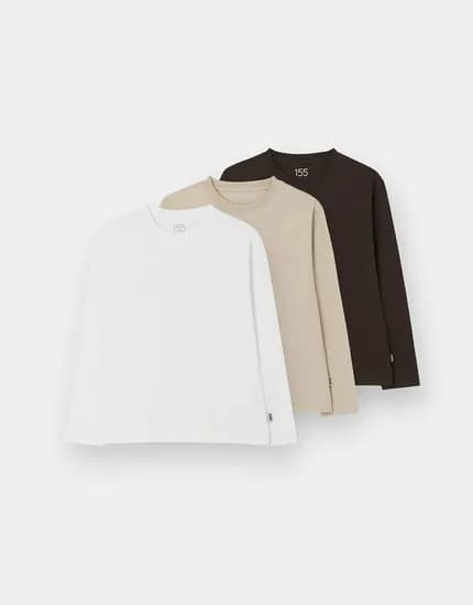 지오다노주니어 베이직 긴팔티셔츠 3팩 17,000원 유배