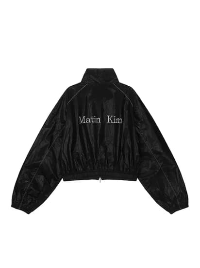 마뗑킴 마틴 코팅 크롭 블루종 81,900원