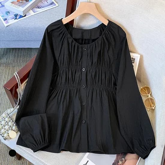 KARRA 라이트 셔링 라운드 블라우스_A5S0753 무배 13,770원