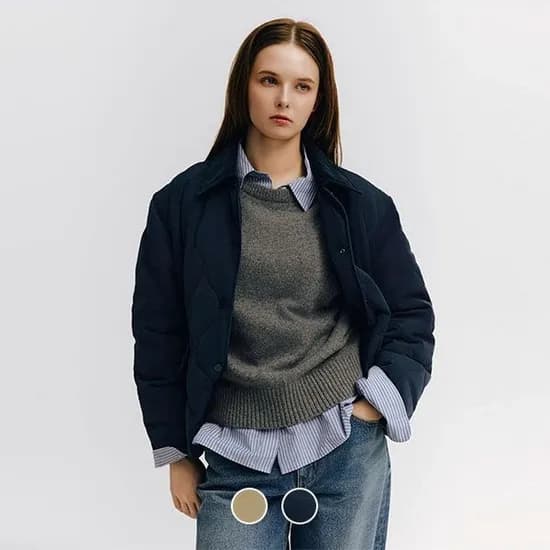 지오다노 코듀로이 카라 패딩 자켓 31200원 무배