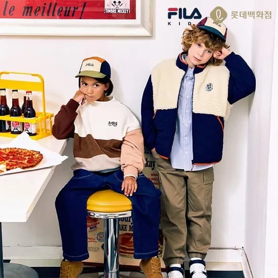 휠라키즈 에센셜 핀턱 트레이닝 팬츠