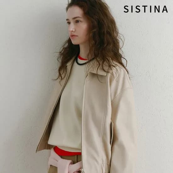 시스티나 골지 라운드넥 크롭 티셔츠