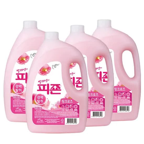 피죤 섬유유연제 핑크로즈 3.1L 4개 총12.4L