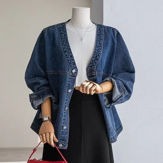 노카라 데님 자켓 빅사이즈