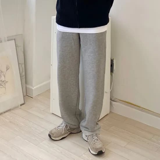 1+1 남녀공용 와이드 트레이닝 스웻팬츠 밴딩