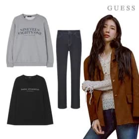 게스 본사 롱 와이드 데님팬츠