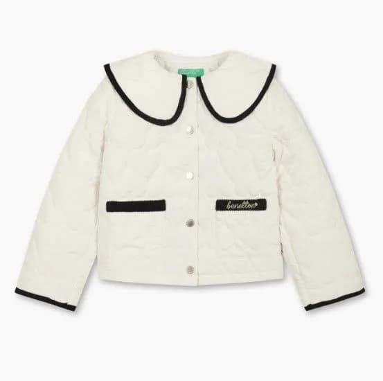 베네통키즈 세일러 하트 퀄팅 점퍼 입학식룩